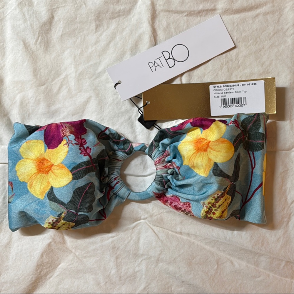PatBO Floral Bandeau Bikini Top